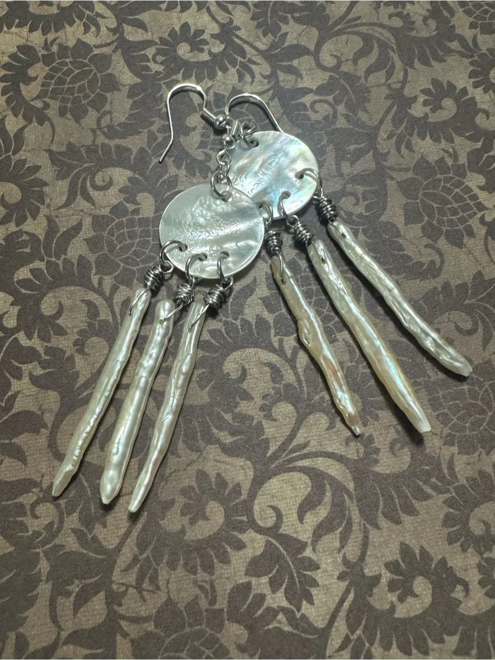 PEARL AND MOTHER OF PEARL EARRINGS